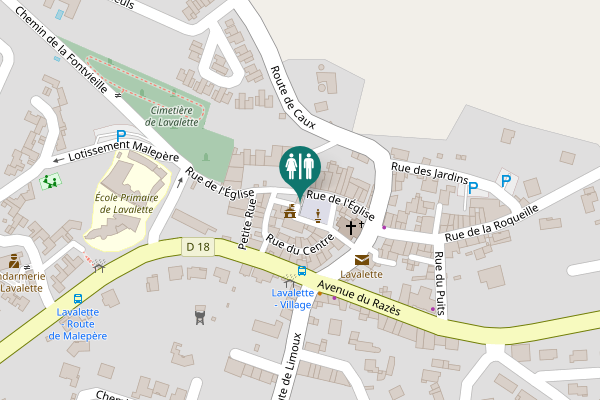 Map showing location of Place de l'Église Toilet