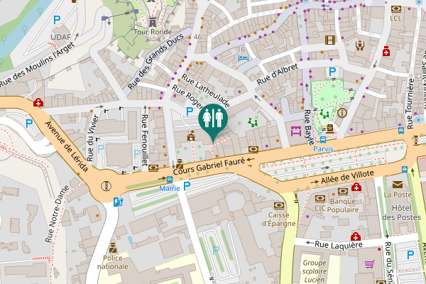 Map showing location of Toilettes public de la mairie