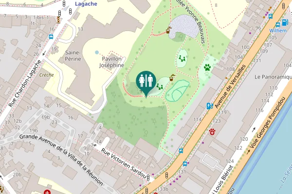 Map showing location of Rue Victorien Sardou 8 Toilet