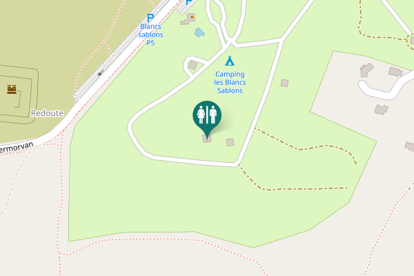 Map showing location of Route des Blancs Sablons Toilet