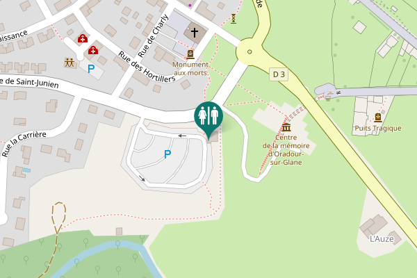 Map showing location of Rue de Saint-Junien Toilet