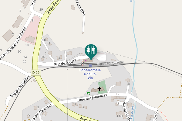 Map showing location of Rue de la Gare 1 Toilet