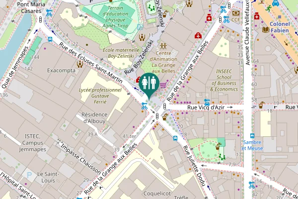 Map showing location of Rue des Écluses Saint-Martin Toilet