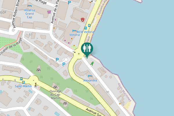 Map showing location of Avenue Sir Winston Churchill Toilet