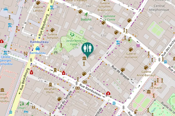 Map showing location of Rue du Temple 71 Toilet