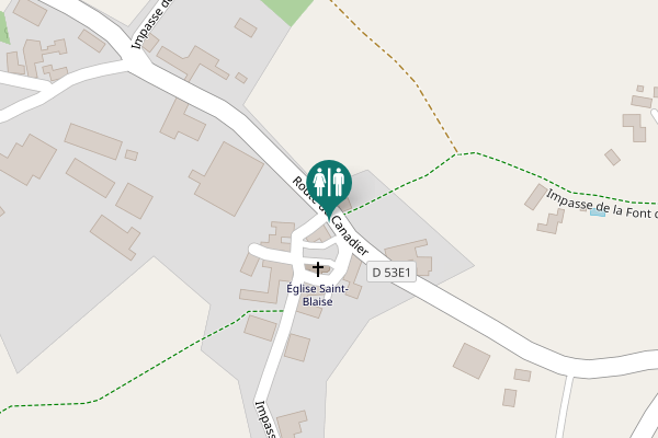 Map showing location of Route du Canadier Toilet