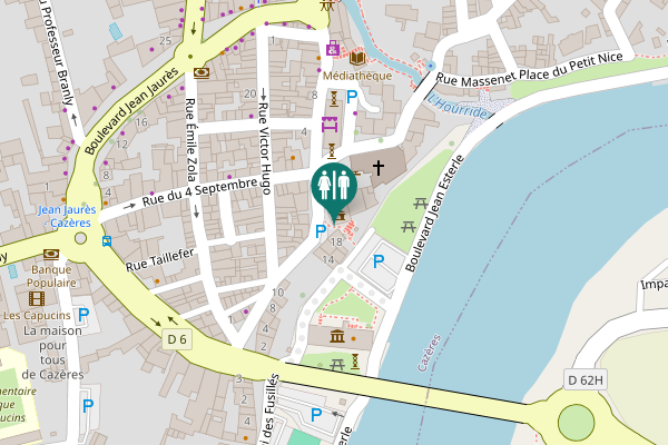Map showing location of Rue de l'Hôtel de Ville 18 Toilet