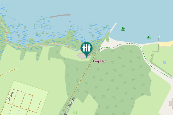 Map showing location of Digue à Panade Toilet