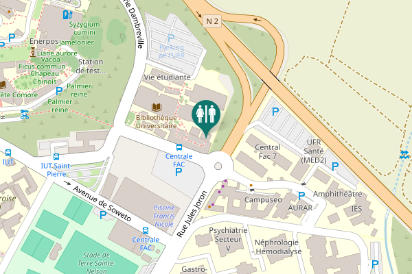 Map showing location of Toilettes