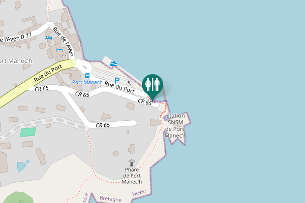Map showing location of Chemin de Port-Manec'h Toilet