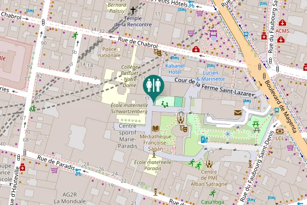 Map showing location of Rue Léon Schwartzenberg 11 Toilet