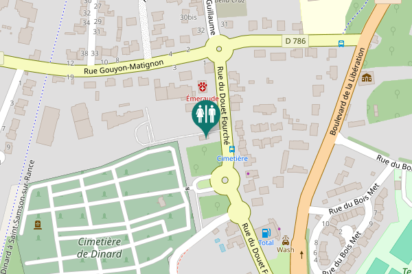 Map showing location of Rue du Douet Fourché Toilet