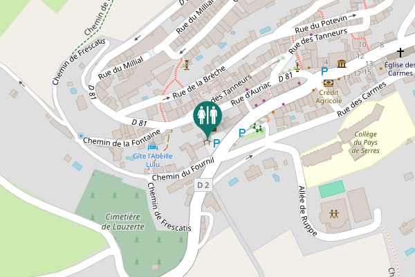 Map showing location of Chemin du Fournil Toilet
