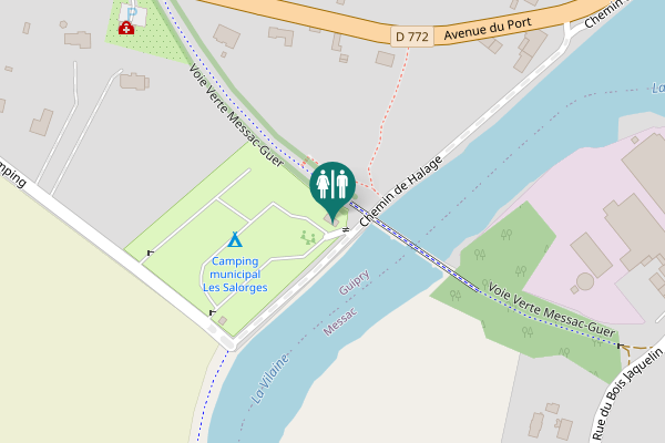 Map showing location of Chemin de Halage Toilet