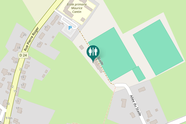 Map showing location of Allée du Stade Toilet