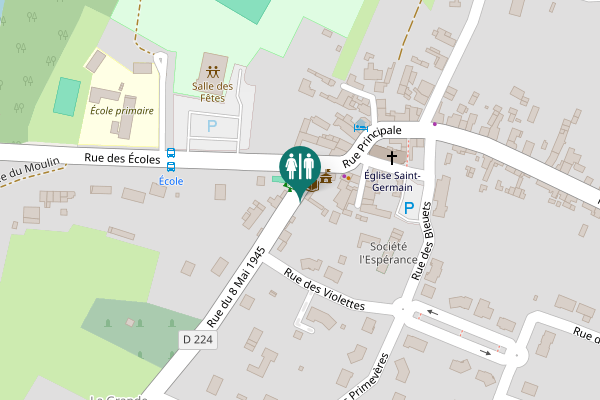 Map showing location of Rue du 8 Mai 1945 Toilet