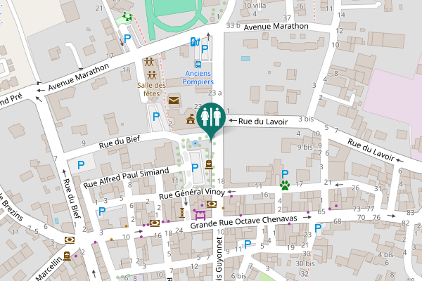 Map showing location of Place Alexandre Gagneux 1 Toilet