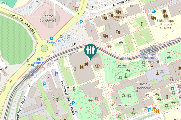 Map showing location of Esplanade des Antilles 19 Toilet