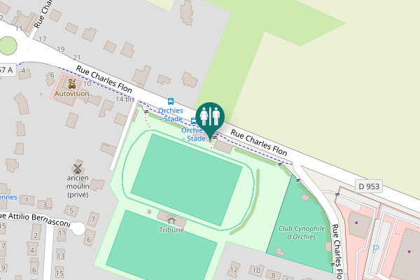 Map showing location of Rue Charles Flon Toilet