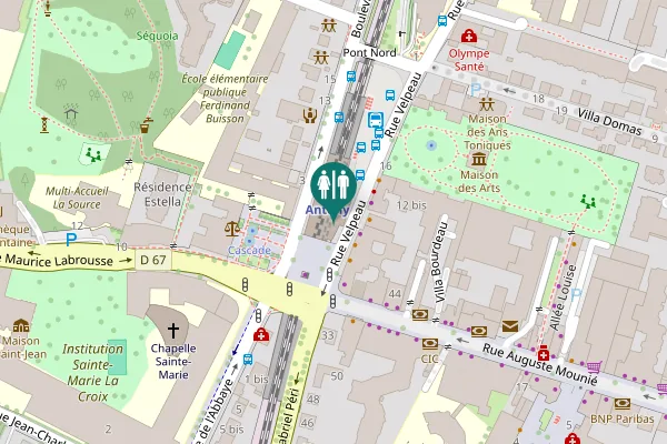 Map showing location of Rue Velpeau 1 Toilet