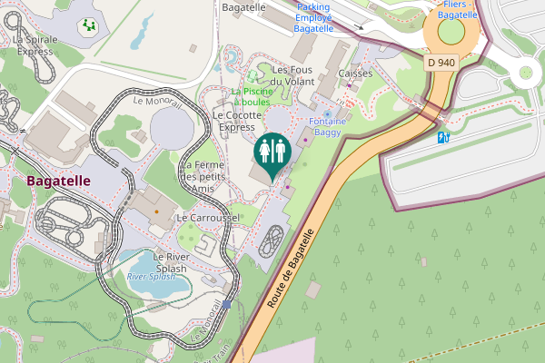 Map showing location of Route de Bagatelle Toilet