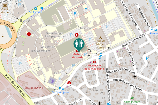 Map showing location of Avenue Alexis Blaise 3 Toilet