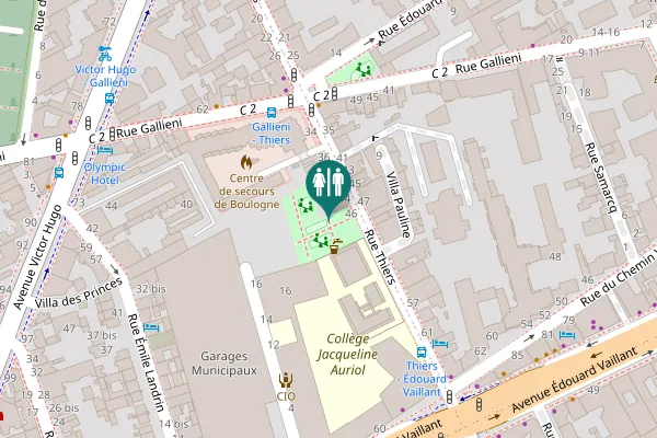 Map showing location of Rue Thiers 44 Toilet