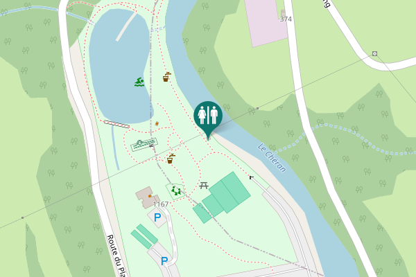 Map showing location of Route du Plan d'Eau 1167 Toilet