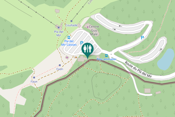Map showing location of Route du Pla del Mir Toilet