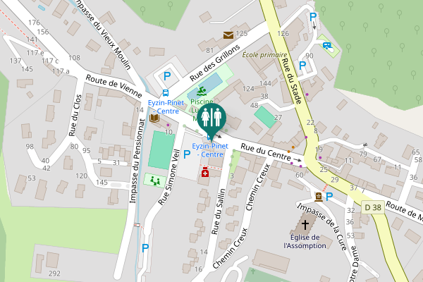 Map showing location of Place de la Mairie 7 Toilet