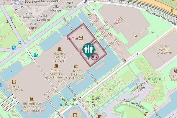 Map showing location of Avenue Corentin Cariou 30 Toilet