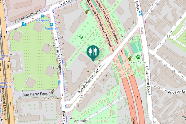 Map showing location of Rue de Noisy-le-Sec 7 Toilet