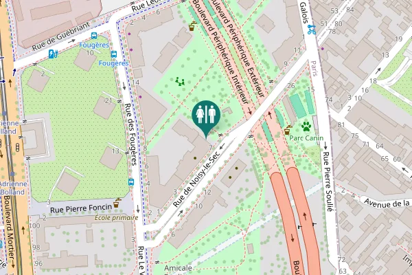 Map showing location of Rue de Noisy-le-Sec 7 Toilet