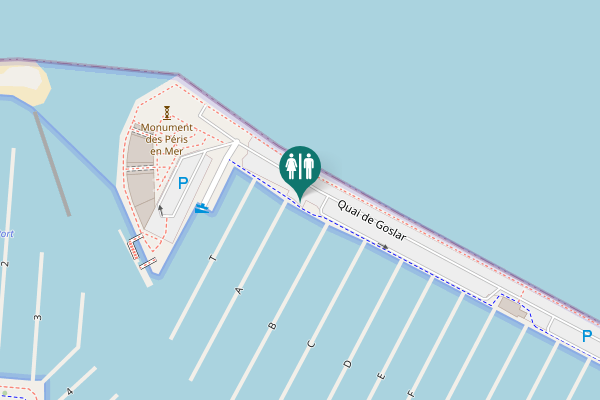 Map showing location of Quai de Goslar Toilet