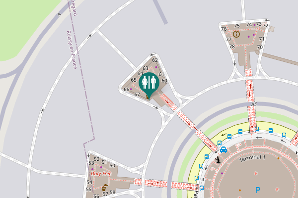 Map showing location of Mauregard Toilet