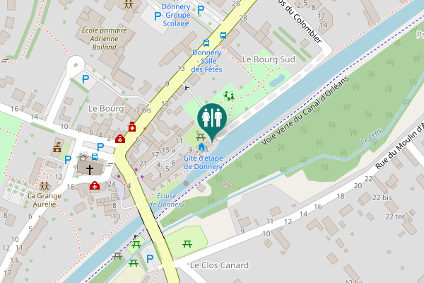 Map showing location of Donnery Toilet