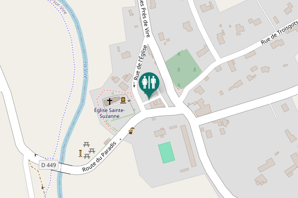 Map showing location of Rue de l'Église Toilet