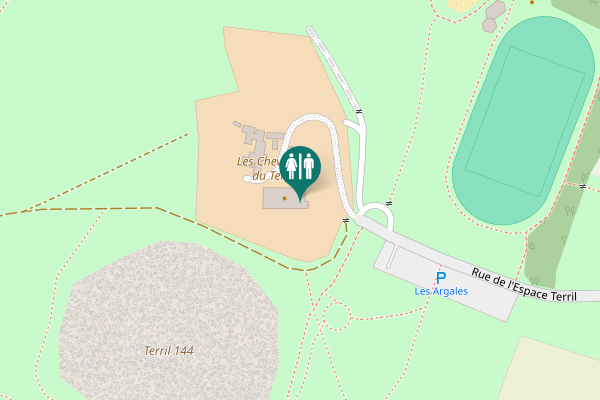 Map showing location of Rue de l'Espace Terril Toilet
