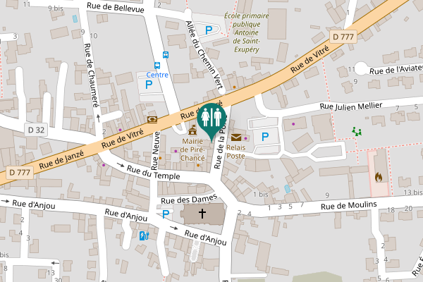 Map showing location of Rue de la Porte 1 Toilet