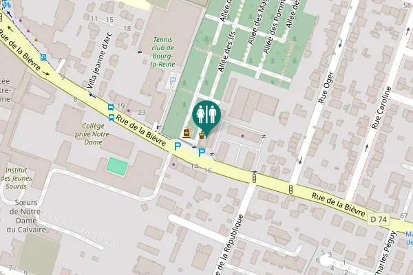 Map showing location of Allée des Ifs Toilet