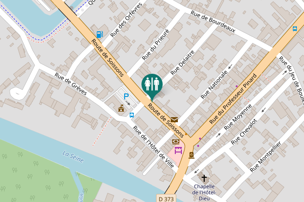 Map showing location of Route de Soissons Toilet
