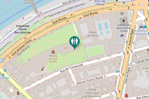Map showing location of Quai Branly 27 Toilet