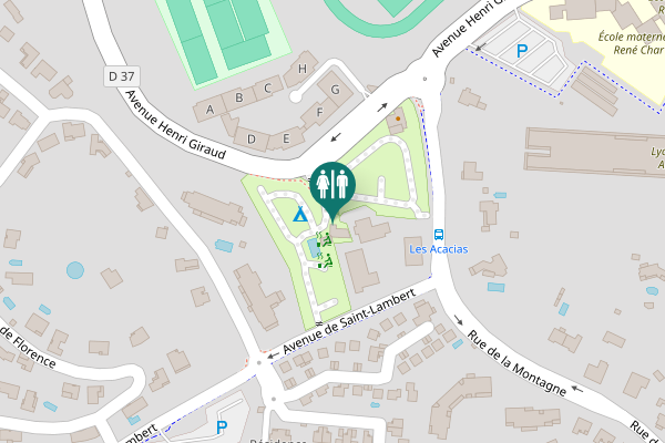 Map showing location of Avenue Henri Giraud Toilet