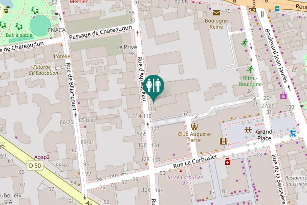 Map showing location of Rue d'Aguesseau 117 Toilet