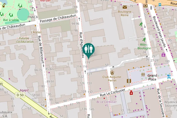 Map showing location of Rue d'Aguesseau 117 Toilet