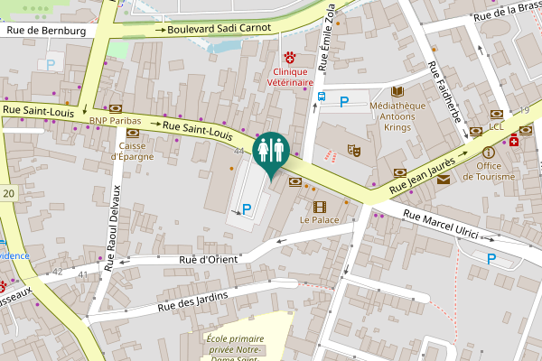 Map showing location of Rue Saint-Louis 57 Toilet