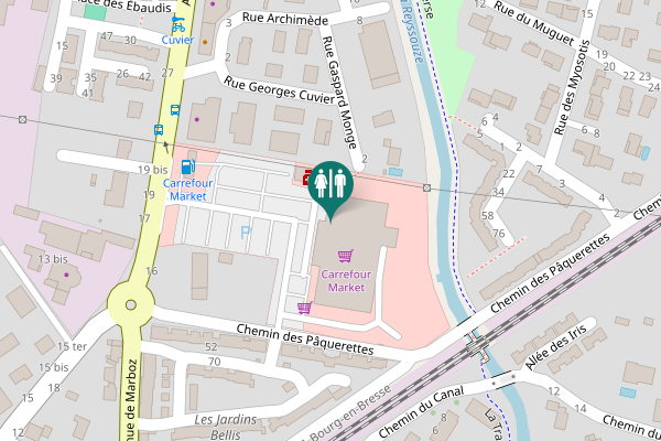 Map showing location of Rue Gaspard Monge 2 Toilet