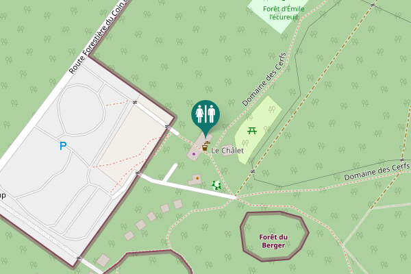 Map showing location of Domaine des Cerfs Toilet