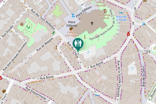 Map showing location of Jardin de la Treille Toilet