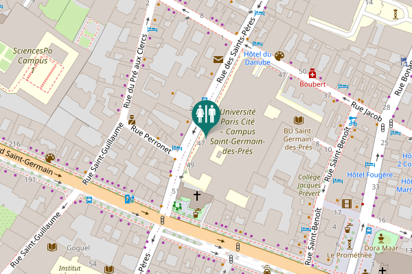 Map showing location of Rue des Saints-Pères 47 Toilet